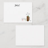 名車ゴルファーのクラブイオンボール付きゴルフ ノートカード (正面/裏面)