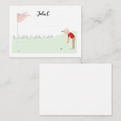 名車ゴルファー付きゴルフ名札 ノートカード (正面/裏面)