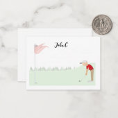 名車ゴルファー付きゴルフ名札 ノートカード (正面/裏面インサイチュ)