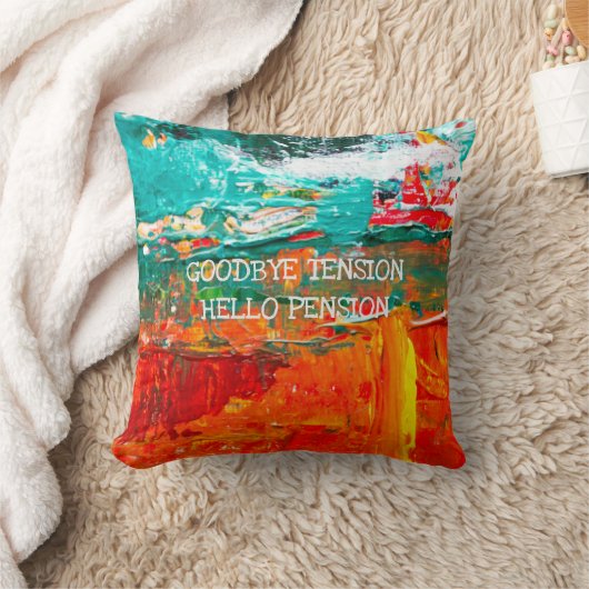 名退職した前おもしろいテンションアート絵を描 クッション (ブランケット)