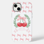 名門私立校風のさくらんぼピンクボウズリースロゴ名 Case-Mate iPhoneケース (裏面)