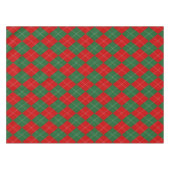 名門私立校風のアーガイルタータンチェックダイヤモンドプレイドレッドグリーン テーブルクロス (正面(横))