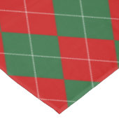 名門私立校風のアーガイルタータンチェックダイヤモンドプレイドレッドグリーン テーブルクロス (アングル)