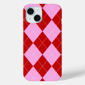 名門私立校風のアーガイルタータンチェックダイヤモンドプレイドレッドピンク Case-Mate iPhoneケース (裏面)