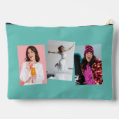 名門私立校風のイニシャルかわいいトレンディーティール(緑がかった色)3写真 アクセサリーポーチ (裏面)