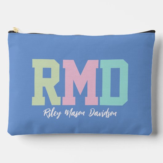 名門私立校風のイニシャルかわいいトレンディーperiwinkle写真 アクセサリーポーチ (正面)