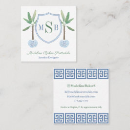 名門私立校風のインテリアデザイナー・モノグラム・バナナ・ツリー  スクエア名刺