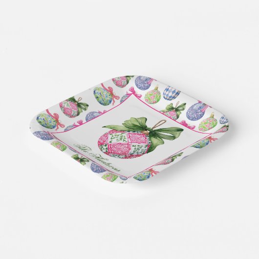 名門私立校風のオーナメントパーソナライズされた ペーパープレート (傾斜あり)