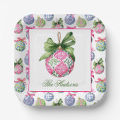 名門私立校風のオーナメントパーソナライズされた ペーパープレート (正面)