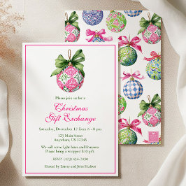 名門私立校風のオーナメントパーティー 招待状