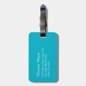 名門私立校風のガーリーアーガイルターコイズ ラゲッジタグ (裏面縦)