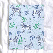 名門私立校風のクラシックシマウマとマーチニスブルー フリースブランケット