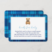 名門私立校風のクラシックベビー用青いプライド熊の本 エンクロージャーカード (正面/裏面)
