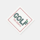 名門私立校風のクリスマスゴルフブルーグリーンアーガイルカスタム スタンダードカクテルナプキン (角)