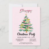 名門私立校風のクリスマスツリーパーティー 招待状 (正面)