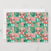 名門私立校風のクリスマスピンク&グリーンのナツクラッカー写真 シーズンカード (裏面)