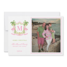 名門私立校風のクリスマスフラミンゴクレストモノグラム