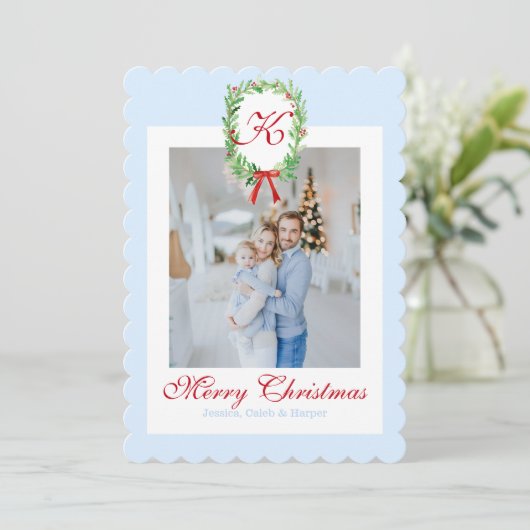 名門私立校風のクリスマスリース シーズンカード (スタンド正面)