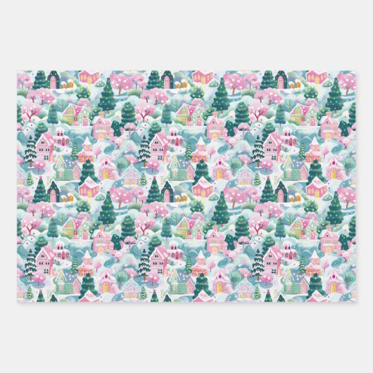 名門私立校風のクリスマス包装紙 ラッピングペーパーシート (正面)