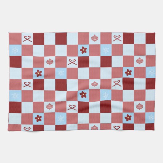 名門私立校風のクリスマス キッチンタオル (横)