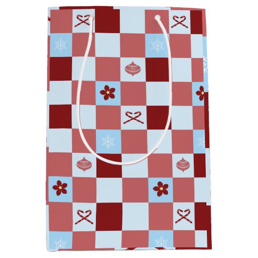 名門私立校風のクリスマス ミディアムペーパーバッグ (正面)