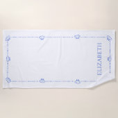 名門私立校風のクール海パーソナライズされた海モダン岸 ビーチタオル (正面)