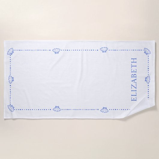 名門私立校風のクール海パーソナライズされた海モダン岸 ビーチタオル (正面)