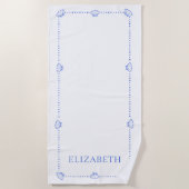 名門私立校風のクール海パーソナライズされた海モダン岸 ビーチタオル (正面)