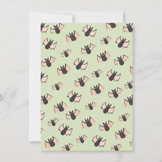 名門私立校風のコスチュームとカクテルハロウィーン 招待状 (裏面)