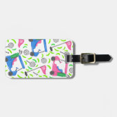 名門私立校風のゴルフピンクブルーグリーン ラゲッジタグ (正面横)