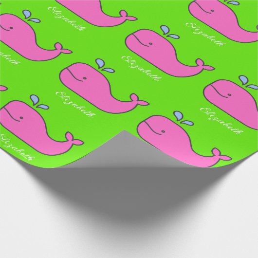 名門私立校風のシロザメパーソナライズされた ラッピングペーパー (角)