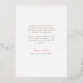 名門私立校風のストライプのChristmas写真金ゴールドピンク 箔シーズンカード (裏面)