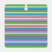 名門私立校風のストライプカラフル名モダンおもしろいお尻 メタルオーナメント (裏面)