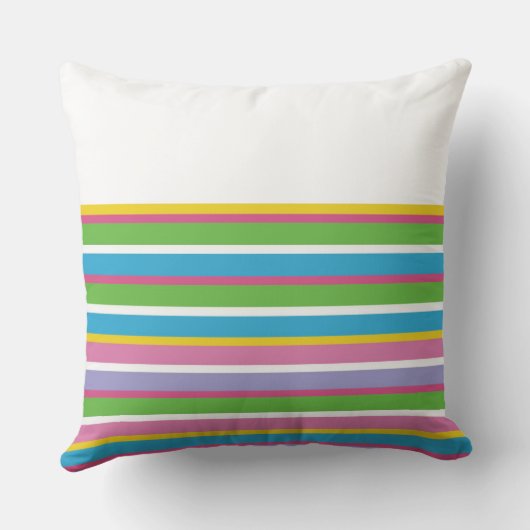 名門私立校風のストライプ名Summerお尻モダンおもしろい クッション (裏面)