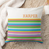 名門私立校風のストライプ名Summerお尻モダンおもしろい クッション (ブランケット)