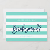 名門私立校風のターコイズストライプは私の花嫁になる 招待状 (正面)