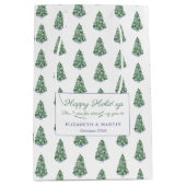 名門私立校風のチャイノアイセリークリスマスツリーハッピーホリデー ミディアムペーパーバッグ (正面)