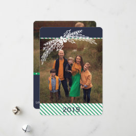 名門私立校風のドッパーソナライズされたトストライプHolly 2フォトカード シーズンカード