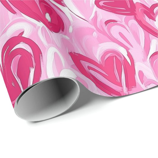 名門私立校風のハートラッピング紙 ラッピングペーパー (ロールコーナー)