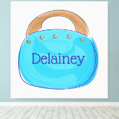 名門私立校風のバミューダバッグパーソナライズされた キャンバスプリント (インサイチュ (ウッドフロア))