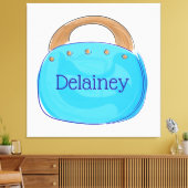 名門私立校風のバミューダバッグパーソナライズされた キャンバスプリント (インサイチュ (リビング))