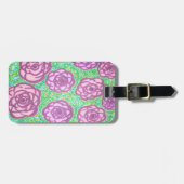 名門私立校風のバラフローラプリント ラゲッジタグ (正面横)