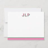 名門私立校風のパーソナライズされたイニシャル ノートカード (正面)