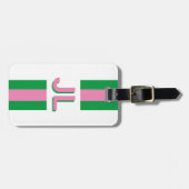 名門私立校風のパーソナライズされたイニシャル ラゲッジタグ (正面横)