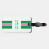 名門私立校風のパーソナライズされたイニシャル ラゲッジタグ (裏面横)