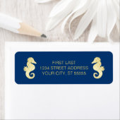 名門私立校風のビーチシーホース海軍金ゴールド結婚ズ ラベル (インサイチュ)