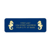 名門私立校風のビーチシーホース海軍金ゴールド結婚ズ ラベル (正面)