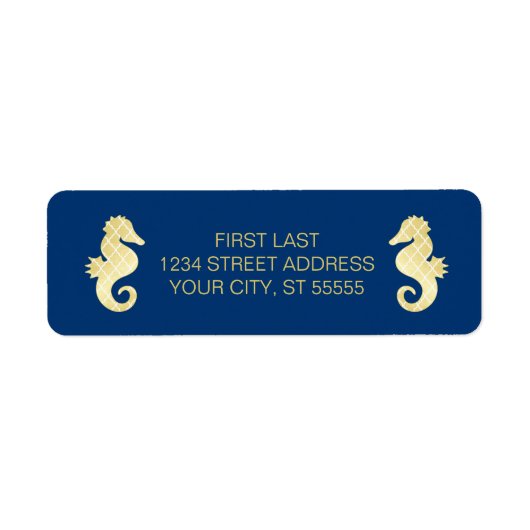 名門私立校風のビーチシーホース海軍金ゴールド結婚ズ ラベル (正面)