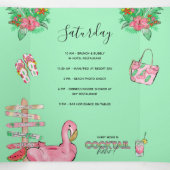 名門私立校風のビーチバチェロレッテの日程 三つ折り招待状 (内部中)