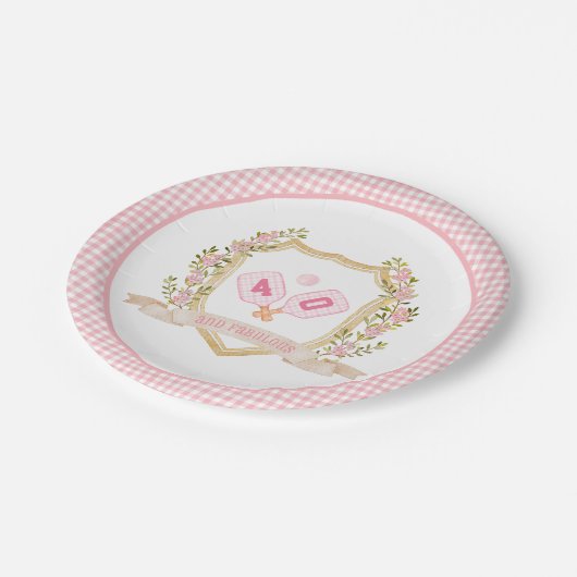 名門私立校風のピックボールカスタム誕生日年 ペーパープレート (アングル)